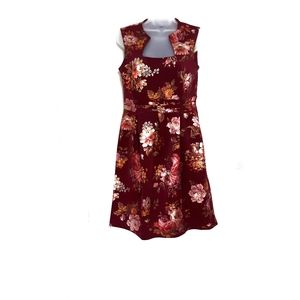 ENFOCUS STUDIO Burgundy Gold A-line Dress Size 8